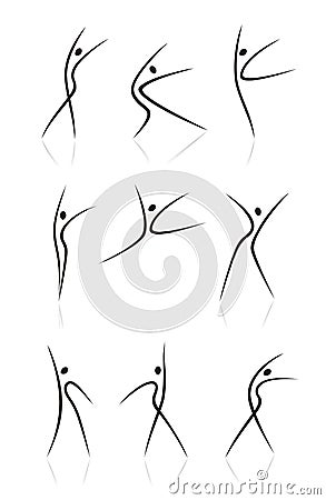 Abstract female figures. Part II Vector Illustration