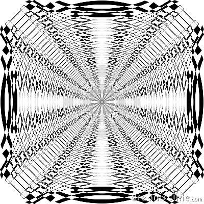 Abstract Fence Element Circular Net Space Repeating Multiple Angle Perspective Intersected Black on transparent background Vector Illustration