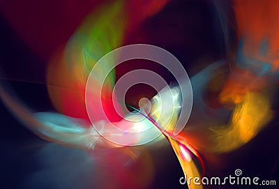 Abstract festive background with colorful blured fractal shapes. Rendered wallpaper. Stock Photo