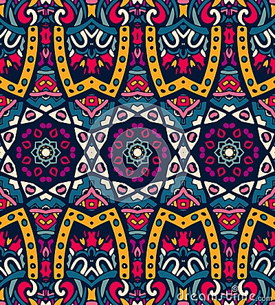 Abstract festive colorful ethnic tribal pattern Vector Illustration