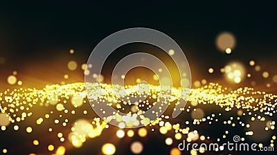 Abstract festive motion background with shining gold particles Cartoon Illustration