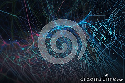Abstract fibers neural networks background Generative AI Stock Photo