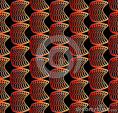 Abstract fiery background with bright elements. High contrasting vector background with amorphous red and orange patterns on black Vector Illustration