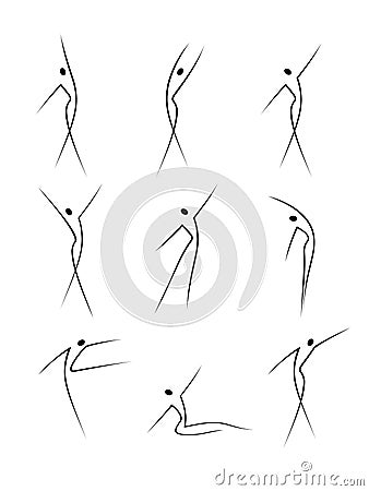 Abstract figures in movement Vector Illustration