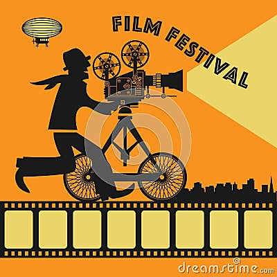 Abstract Film Festival poster Vector Illustration