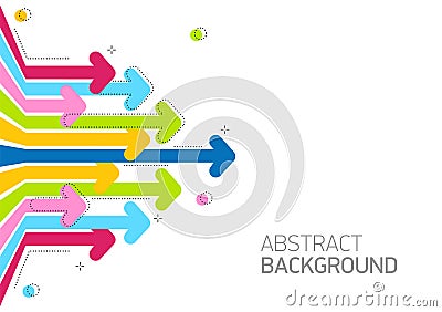Abstract financial background with rainbow arrows going right. Vector Illustration
