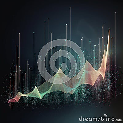 Abstract financial chart with lines and data points Stock Photo