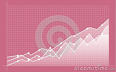 Abstract financial chart with uptrend line graph Vector Illustration