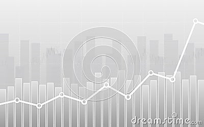 Abstract financial chart with uptrend line graph in stock market on gray color background Stock Photo