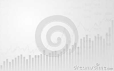 Abstract financial with line graph, bar chart and stock numbers in stock market on gradient gray color background Stock Photo