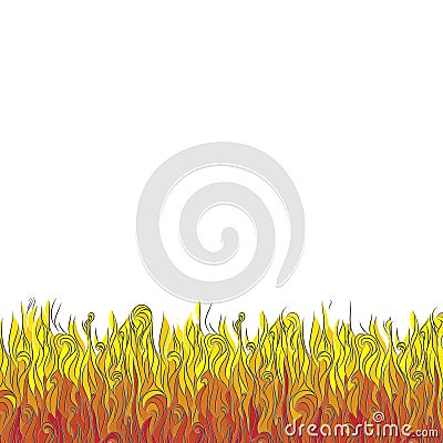 Abstract fire flame. Vector illustration. Stained glass imitation. Graphic clipart Cartoon Illustration