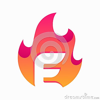 Abstract Fire Letter E Design Vector Template Vector Illustration