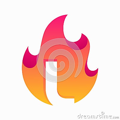 Abstract Fire Letter L Design Vector Template Vector Illustration