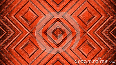 Abstract fire red orange wooden pattern square rhombus diamond herringbone wall floor flooring laminate parquet floor texture Stock Photo