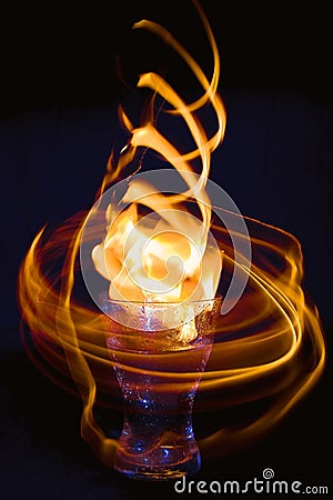 Abstract fire texture. Motion flame. Hot drink Stock Photo