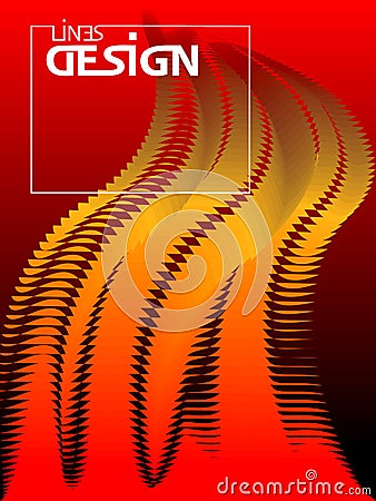 Abstract fire wavy background. Dynamic curves form effect. Design template. Vector Illustration. Vector Illustration