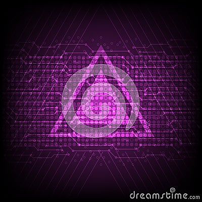 Abstract firewall technology background digital triangle computer circuit Vector Illustration