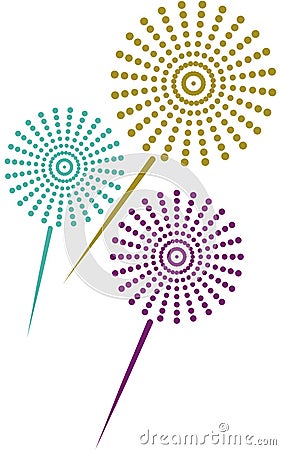 Abstract fireworks clipart Vector Illustration