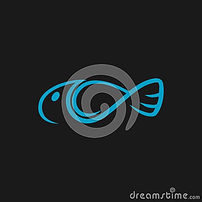 Abstract fish logo, icon. Seafood, fishing logo Vector Illustration