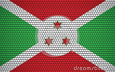 Abstract flag of Burundi made of circles. Burundian flag designed with colored dots giving it a modern and futuristic abstract Vector Illustration