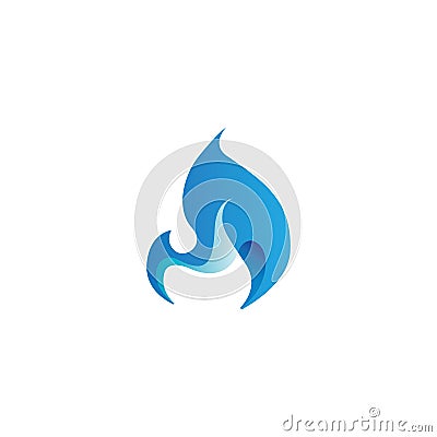 Abstract flame design element, stylized fire icon Vector Illustration