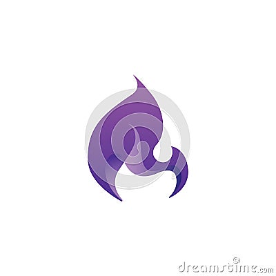 Abstract flame design element, stylized fire icon Vector Illustration