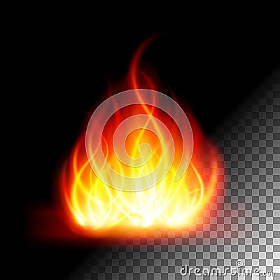 Abstract flame light on transparent Vector Illustration