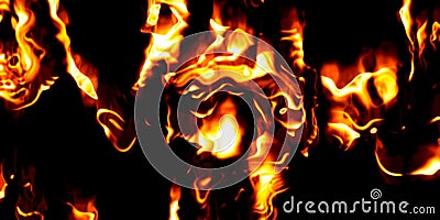 Abstract flame and smoke surreal wavy blurred shapes, danger hot mist design, energy blazing orange Stock Photo