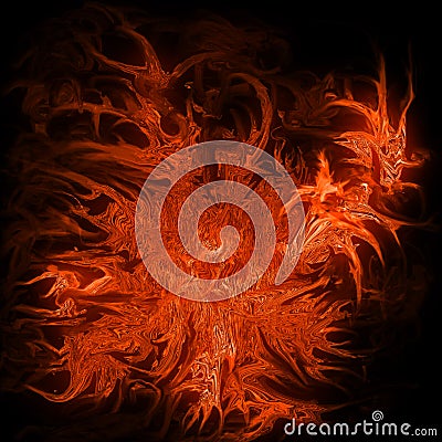 Abstract flames on black background Stock Photo