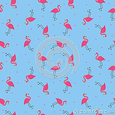 Abstract Flamingo Seamless Pattern Background. Vector Illustration Stock Photo