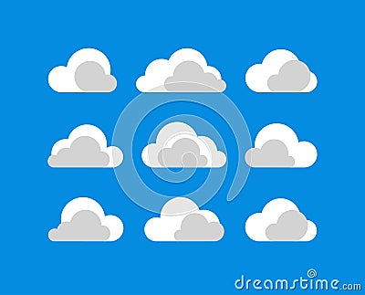 Vector clouds icon set Stock Photo