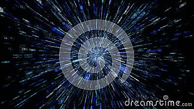 Abstract flight in Stars Travel, Hyperspace jump, background 3D rendering Stock Photo