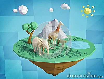 Abstract floating island Stock Photo