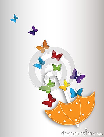 Abstract floral background with butterflies Cartoon Illustration