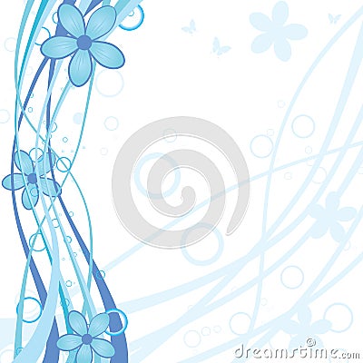 Abstract floral background with butterfly Vector Illustration