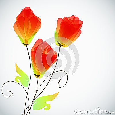Abstract floral background, elegant tulips flowers. Vector Illustration