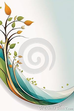 abstract floral background with tree and leavesabstract floral background with tree and Stock Photo