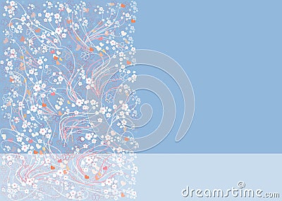 Abstract floral blue background Vector Illustration