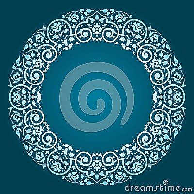 Abstract floral circular frame design Vector Illustration