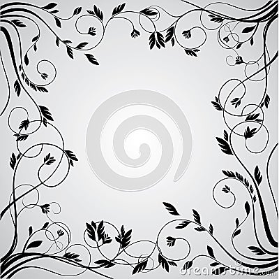 Abstract floral curly frame Vector Illustration
