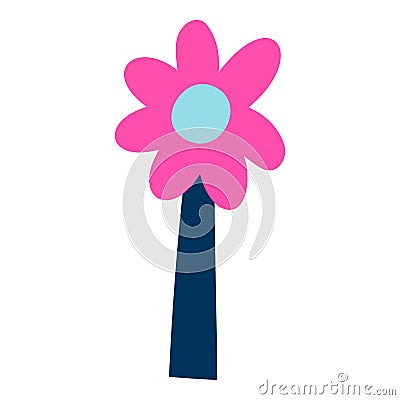 Abstract floral doodle element. Contemporary stylish flower, leave, cone. Flat vector cartoon illustration isolated on Vector Illustration