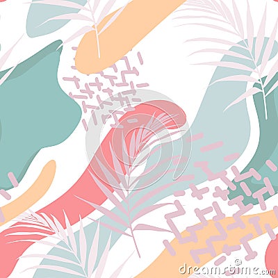 Abstract floral element, paper collage. Vector hand drawn illustration. Cartoon Illustration