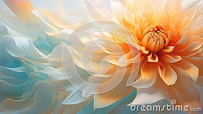 Abstract Floral Fusion background with a surreal twist. Geometric shapes seamlessly meld with vibrant flowers in shades Stock Photo