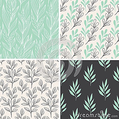 Abstract floral patterns Vector Illustration