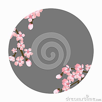 Abstract Floral Sakura Flower Japanese Natural Background Vector Illustration Stock Photo