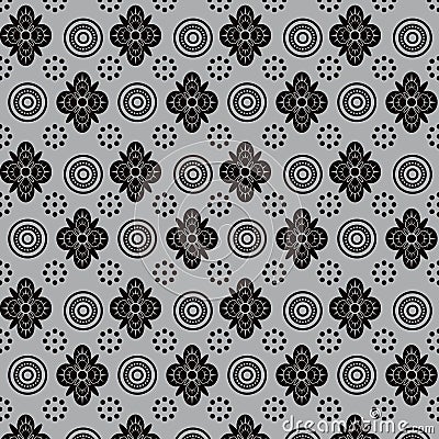 Abstract floral shapes seamless pattern Vector Illustration