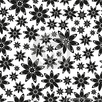 Abstract floral star anise spice theme seamless black pattern eps10 Vector Illustration