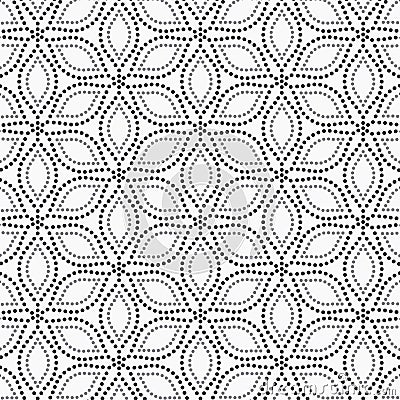 Abstract floral vector pattern, repeating dotted linear flower. graphic clean design for fabric, event, wallpaper etc. Vector Illustration