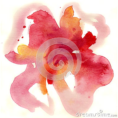 Abstract floral watercolor painting Stock Photo