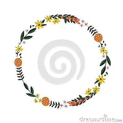 Abstract floral wreath Stock Photo